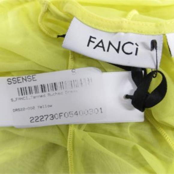 NWT FANCI Yellow Tanned Midi Ruched Dress. Small - Picture 6 of 6